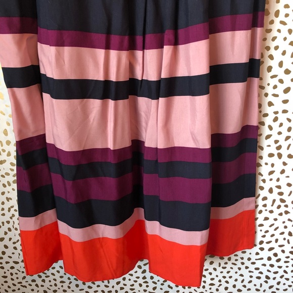 NWT Ann Taylor Pleated Striped Midi Skirt - Picture 4 of 4